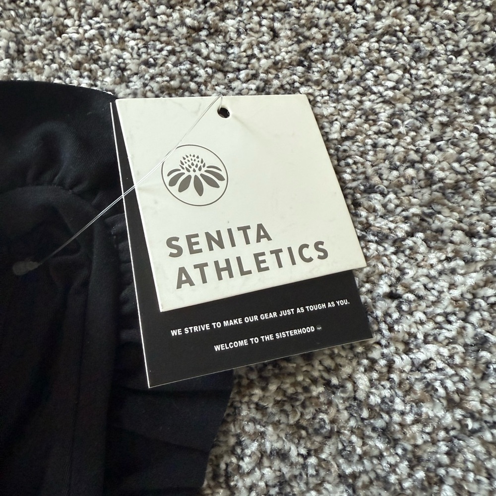 Senita Athletics Black Ruffle Activewear Top - Picture 2 of 6